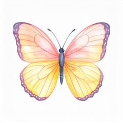Obraz premium Pastel Watercolor Butterfly Illustration