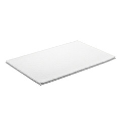 Soft white cotton bath mat isolated on transparent background for bathroom decor and comfort concepts