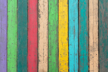 The colorful artwork painted on wood material