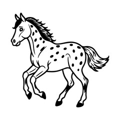 Elegant Appaloosa Horse Illustration Galloping Spotted Equine Artwork