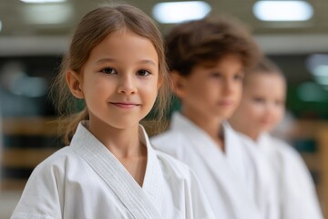 Fototapeta premium Confident Young Girl in Karate Class