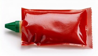 ketchup sachet isolated on white background