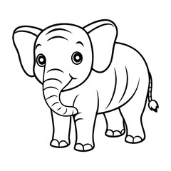Adorable Borneo Pygmy Elephant Illustration Small Ears, Short Tusk, Endearing Features