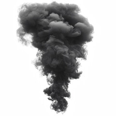 Black Smoke Puff with Realistic Density White Trail