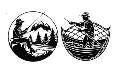 Ultimate Fisherman Trophy Badge Design