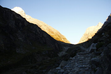 sunset in the mountains
