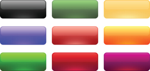 Colorful Glossy Buttons Set - Bright Gradient UI Elements