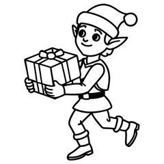 Elf Delivery Service Vector on White