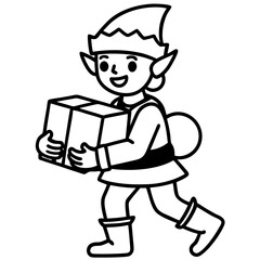 Elf Delivery Service Vector on White