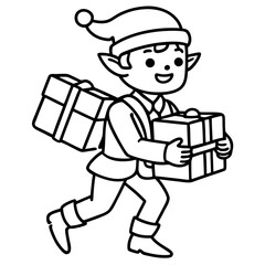 Elf Delivery Service Vector on White