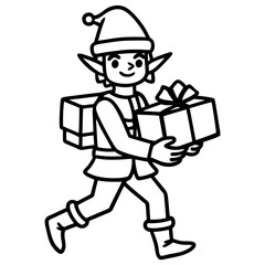 Elf Delivery Service Vector on White