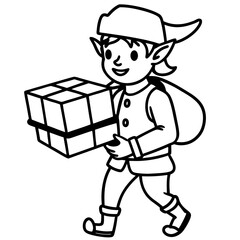 Elf Delivery Service Vector on White