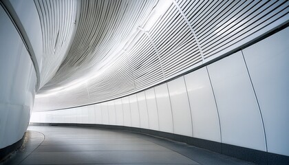 Obraz premium long white hallway with a curved wall