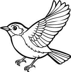 Majestic Bird in Flight A Springtime Illustration of a Bird with Wings Spread Wide