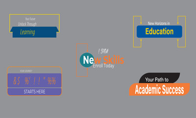 Fototapeta premium Modern education flyer headline design poster headline design template,Kids Childrens back to school education Headline 