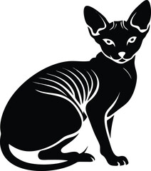 Elegant Sphynx Cat Illustration A Relaxed Pose Vector Graphic
