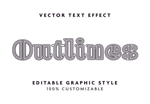 Black Outline Font Bold Striped Retro Text Effect