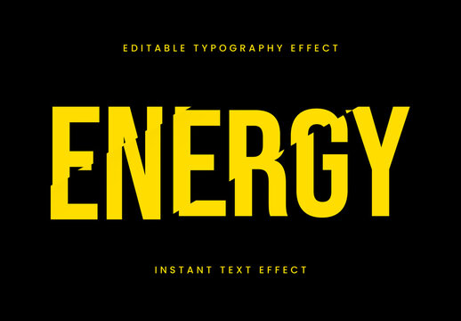 Yellow Bold Cutted Font Heavy Sliced Fractured Text Effect