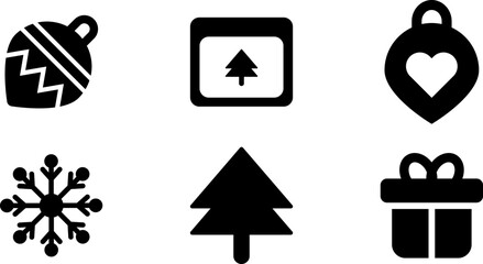 Modern Rounded Filled Christmas Icon Set