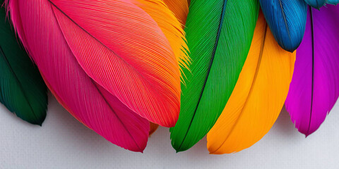 Close-Up of Vibrant Rainbow Parrot Feathers 