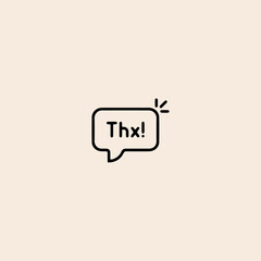thx speech bubble icon flat vector design.