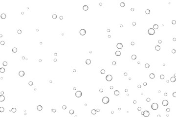 Air bubbles, oxygen, champagne crystal clear, isolated on white background modern design. Vector illustration EPS 10.