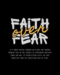 Faith Over Fear Wall Art – Inspirational Printable Quote, Minimalist Printable Quote, Religious Wall Poster, Home, Dorm or Office Decor
