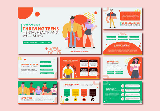 Orange And Green Teens Mental Health Wellness Awareness Presentation