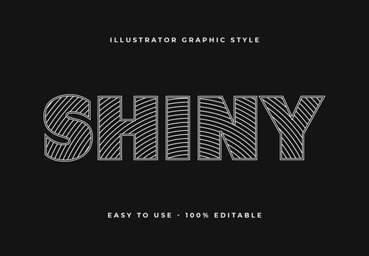 White Stripe Font Outline Bold Modern Text Effect