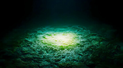 Abstract Underwater Scene With Glowing Center