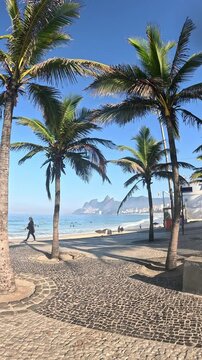 View of the beach - Rio de Janeiro , Arpoador and Ipanema. Brasil.