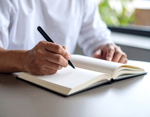 Person writing in a notebook