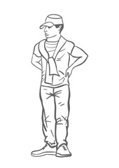  illustration of a man in a cap 