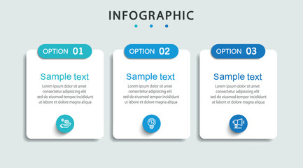 Modern business infographic template with 3 options or steps	

