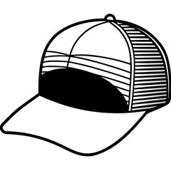 Sunset Gradient Mesh Cap – Vector on White