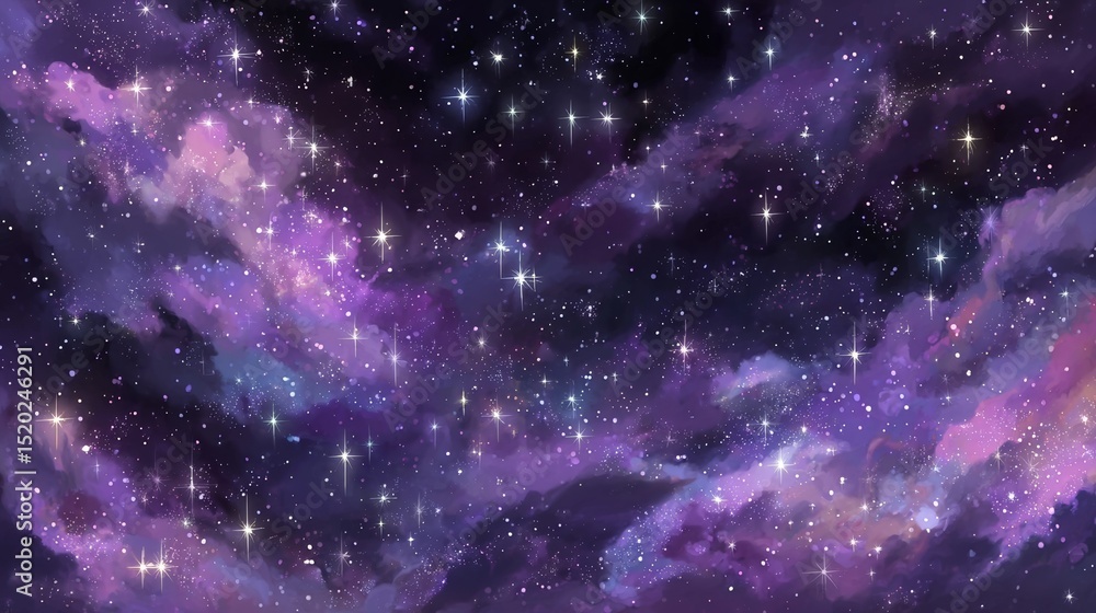 Poster deep space serves as the setting for a vibrant and detailed star field background, accompanied by a 