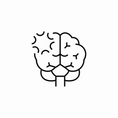 brain hemisphere divided icon sign vector