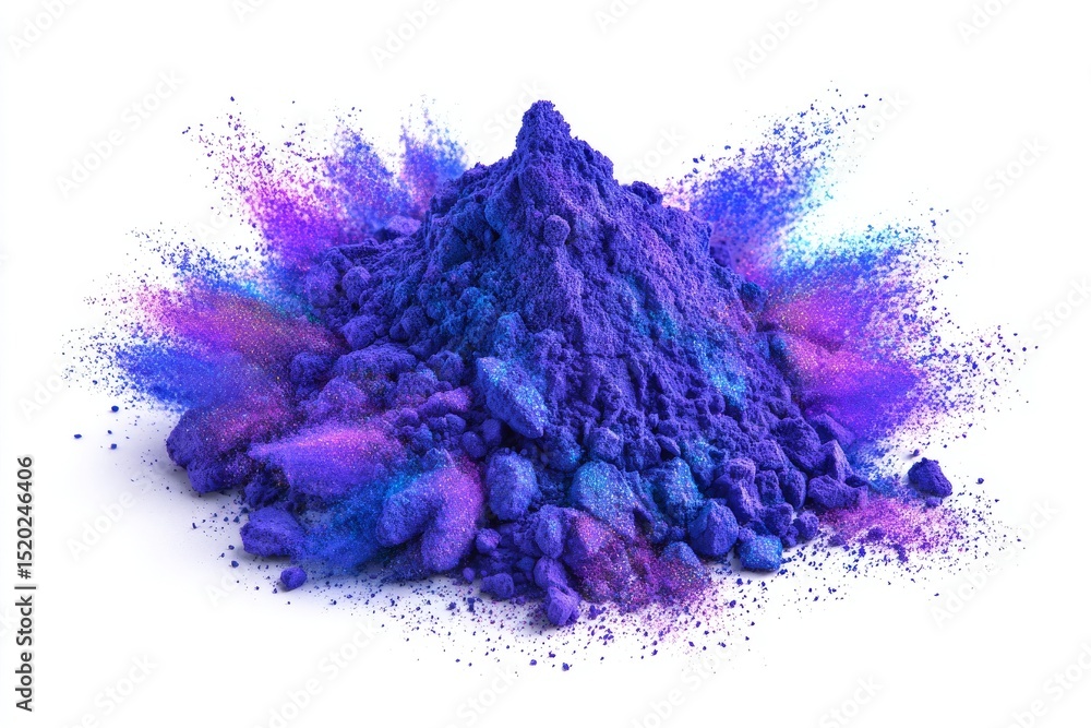 Aufkleber the explosion of a purple dust particle is depicted in isolation on a white background, forming an a
