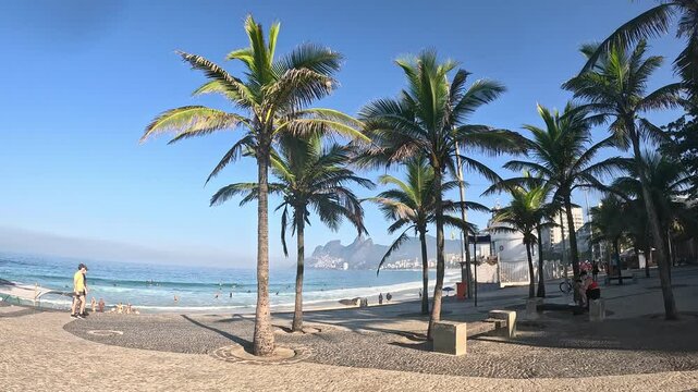View of the beach - Rio de Janeiro , Arpoador and Ipanema. Brasil.