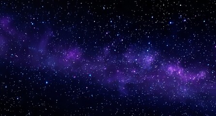 A dark background showcases the amazing panorama of a blue night sky, complete with the milky way, stars, and a universe filled with stars, nebula, and galaxy, all photographed with long exposure and