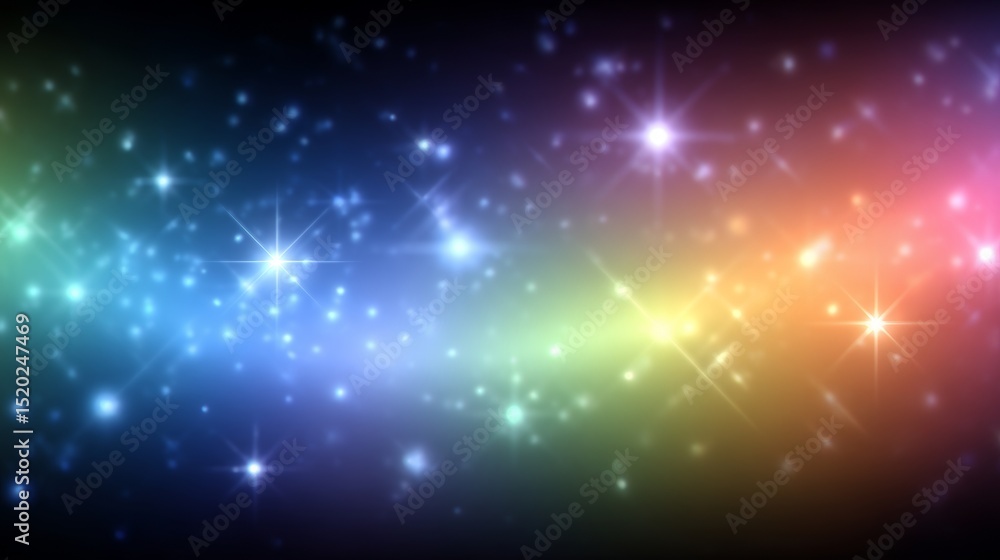 Poster a multicolored abstract background with a dusted holographic effect, achieved through screen mode fo