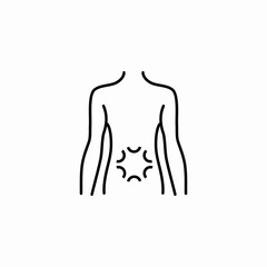 lower back pain icon sign vector
