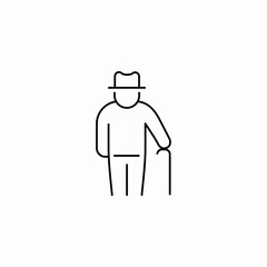 old man hat icon sign vector