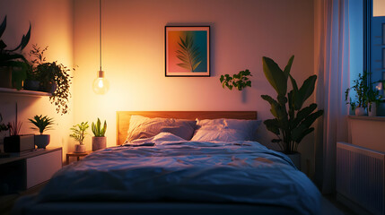 Cozy Pixel Art Bedroom At Night
