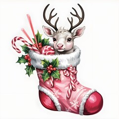 christmas reindeer with red bow