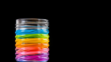 Colorful Rainbow Layers In Glass Against Black Background