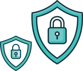 Secure vector lock icons for web protection and safety
