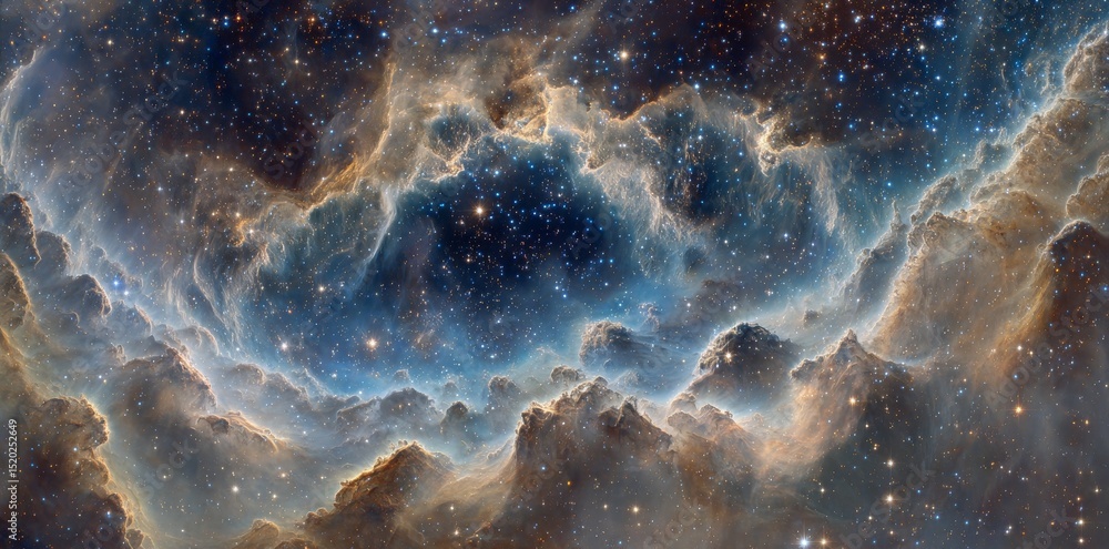 Poster the background features a space scene with a nebula and stars, accompanied by a 360 hdri environment
