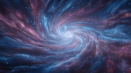 A wormhole serving as a tunnel through time and space is filled with millions of stars and nebulae, and is associated with science fiction concepts such as wormhole space deformation, black holes,