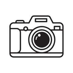 A Simple Line Drawing of a Classic Camera